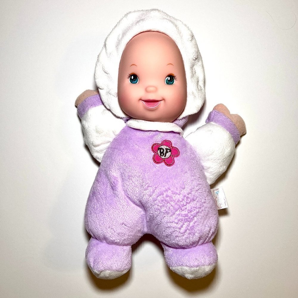 Goldberger BABY'S FIRST BF Purple Minky Soft Baby Doll Rattle Lovey Comfort
